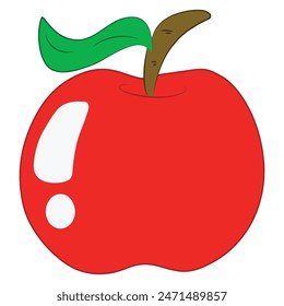Cartoon apple isolated on white background