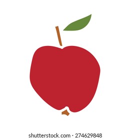 Cartoon apple isolated on a white background