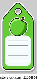 Cartoon apple. Notebook label. Note label. Vector stickers