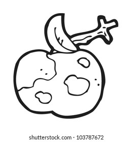 Cartoon-Apfel auf Zwirn