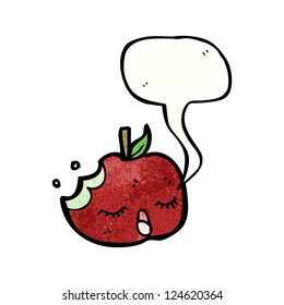 cartoon apple with speech bubble