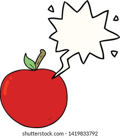 cartoon apple with speech bubble