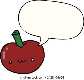 cartoon apple with speech bubble