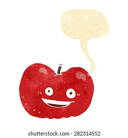 cartoon apple with speech bubble
