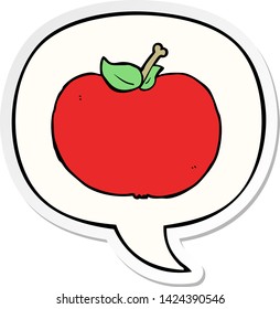 cartoon apple with speech bubble sticker