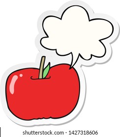 cartoon apple with speech bubble sticker