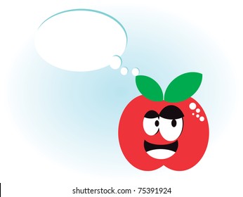 Cartoon apple talking