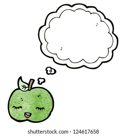 Cartoon-Apfel mit Denkblase