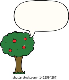 Apfelbaum mit Sprachblase