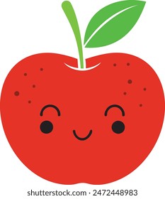 Cartoon apple vector illustration for kids books and posters