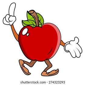 Cartoon Apple Walking