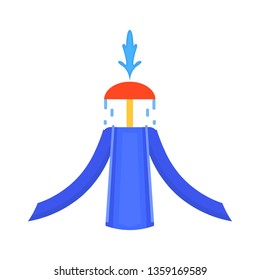 Cartoon Aquapark Playground Element for Family Summer Fun Amusement Concept Flat Design Style. Vector illustration of Outdoor Aqua Recreation