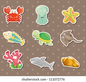 cartoon Aquarium animal stickers