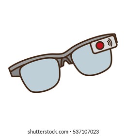 cartoon ar smart glasses device digital vector illustration eps 10