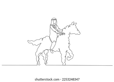 Cartoon arab man riding