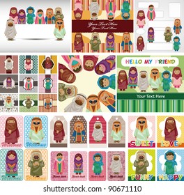 cartoon Arabian peopl card