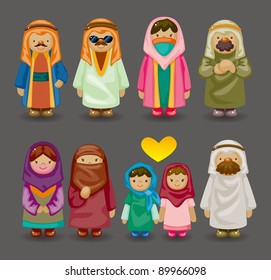 cartoon Arabian people icons