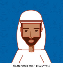 cartoon arabic man icon