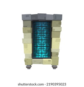 Cartoon Arabic And Medieval Windows Of Castle Or Prison. Ancient Palace Exterior Window. Medieval Cathedral, Muslim Mosque Temple Isolated Vector Window With Stone, Glass And Metal Lattice