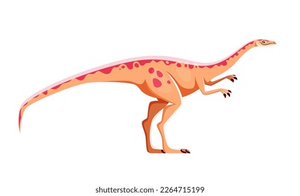 Cartoon Archaeornithomimus dinosaur character. Extinct lizard or animal, ancient wildlife creature, dinosaur or monster isolated vector comic personage. Cretaceous period carnivore reptile