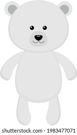 Cartoon Arctic Bear. Vector illustration of cute sitting bear in flat style.