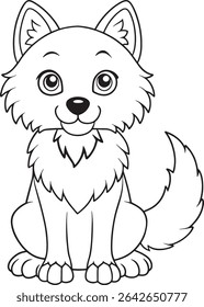 Cartoon arctic wolf coloring page for fun winter animal art and coloring books