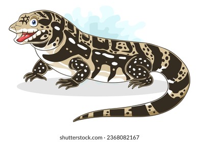 Cartoon Argentine Tegu lizard isolated on white background svg