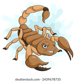 Cartoon arizona bark scorpion on white background