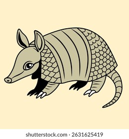 Cartoon armadillo design vector flat modern isolated illustration