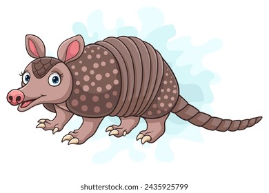 Cartoon Armadillo on white background