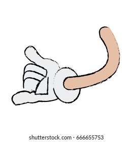 cartoon arms gloved hand part of body