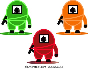 Cartoon army mascot from Asian horror film.