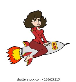 cartoon army pin up girl riding missile