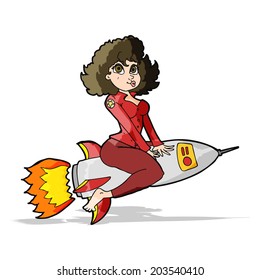 cartoon army pin up girl riding missile