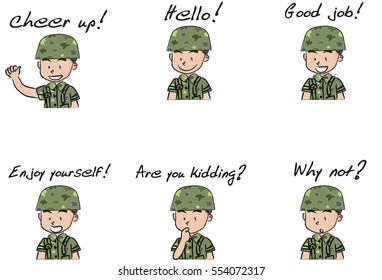 cartoon army set