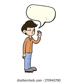 caricaturista arrogante con burbuja de habla