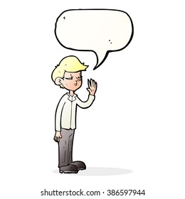 Cartoon-arroganter Junge mit Sprachblase