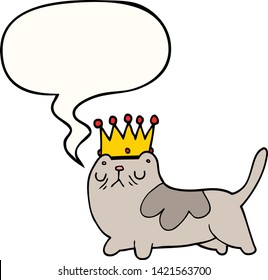 caricatura arrogante gato con burbuja de habla