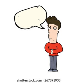 caricatura arrogante con burbuja de habla