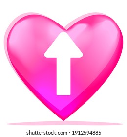 Cartoon Up Arrow Button Game GUI 3D Love