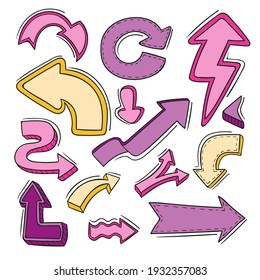 Cartoon Arrow Collection Vector Illustration.