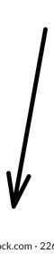 Cartoon arrow flat icon Line points in particular direction. Vector illustration