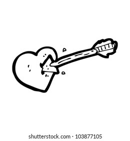cartoon arrow through heart