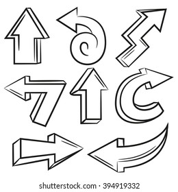 cartoon arrows, doodle arrows