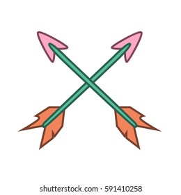 Cartoon arrows flat icon isolated. Vector illustration