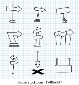 Cartoon Arrows made with lines