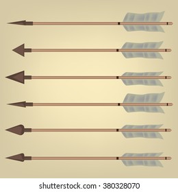 Cartoon arrows set.Vector illustration.