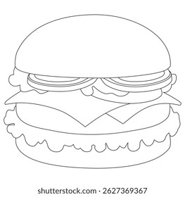 Cartoon Art Digital Hamburger Vectors Illustration