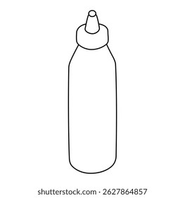 Cartoon Art Digital Mustard Bottle Vectors Illustration 