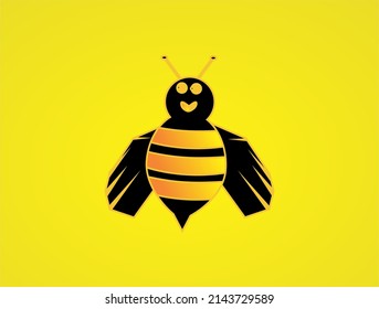 Cartoon Art Honey Bee Bumblebee logo clip art design